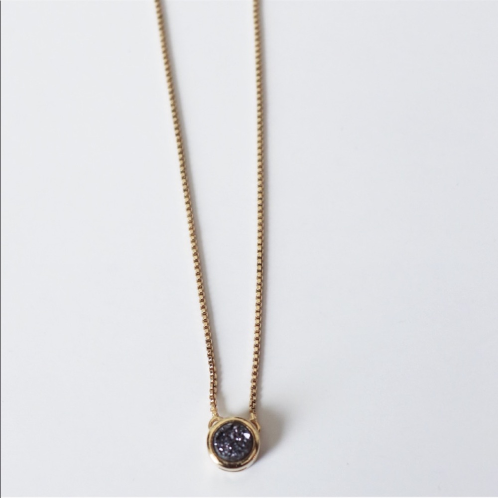MARCIA MORAN gold tone druzy stone necklace